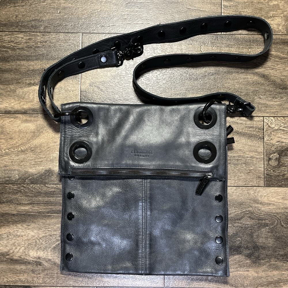 Hammitt Montana Large Reversible Crossbody Bag Black Leather Suede Lined